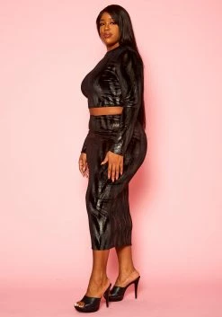 Plus Size Metallic Print Two Piece Set -Asoph Sales Shop 2021318 001 2