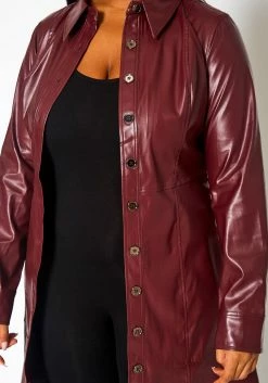 Plus Size Faux Leather Button Front Dress 21 Plus Size Faux Leather Button Front Dress -Asoph Sales Shop 2021330 002 9