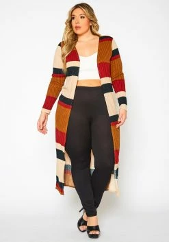 Plus Size Color Block Duster Cardigan -Asoph Sales Shop 2021334 001 1