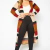 Plus Size Color Block Duster Cardigan