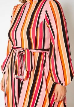 Colorful Mock Neck Fit & Flare Dress -Asoph Sales Shop 2021339 001 4