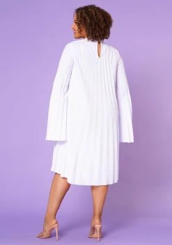 Plus Size Pleated Cape Sleeve Dress -Asoph Sales Shop 2021351 004 5