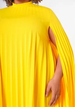 Plus Size Pleated Cape Sleeve Dress 9 Plus Size Pleated Cape Sleeve Dress -Asoph Sales Shop 2021351 005 5