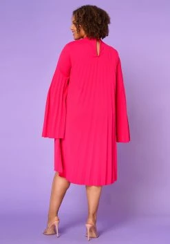 Plus Size Pleated Cape Sleeve Dress -Asoph Sales Shop 2021351 006 5