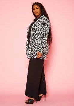 Plus Size Animal Print Open Front Cardigan -Asoph Sales Shop 2021357 001 3