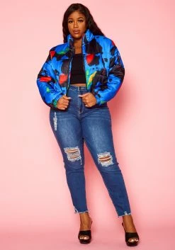 Plus Size Iconic Moment High Neck Puffer Jacket