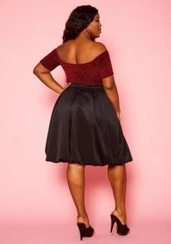 Plus Size Embellished Fit & Flare Dress -Asoph Sales Shop 2021371 001 3