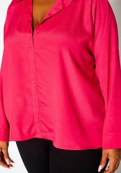 Plus Size Solid Collar Neck Shirt -Asoph Sales Shop 2021374 003 0