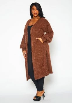 Plus Size Fuzzy Knit Duster Cardigan -Asoph Sales Shop 2021380 002 3