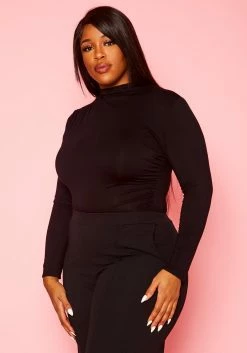 Plus Size High Neck Long Sleeve Bodysuit -Asoph Sales Shop 2021411 001 3