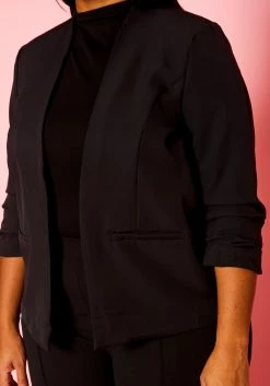 Plus Size Open Front Fitted Blazer -Asoph Sales Shop 2021416 001 5