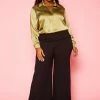 Plus Size Classic Collar Satin Blouse