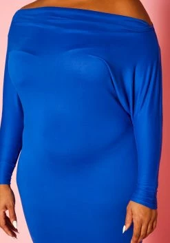 Plus Size Off Shoulder Slinky Mini Dress -Asoph Sales Shop 2022399 001 5