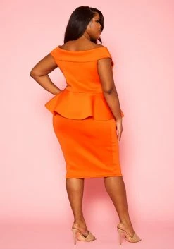 Plus Size Sleeveless V Neck Peplum Dress -Asoph Sales Shop 2022411 002 4