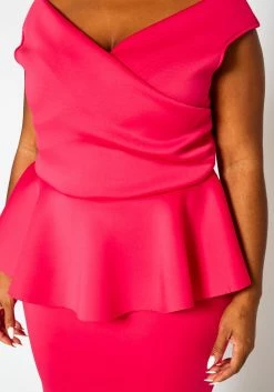 Plus Size Sleeveless V Neck Peplum Dress -Asoph Sales Shop 2022411 004 5