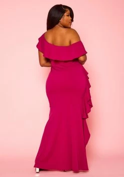 Plus Size Ruffle Trim High Low Gown 10 Plus Size Ruffle Trim High Low Gown -Asoph Sales Shop 2022415 002 4