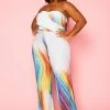 Plus Size Abstract Pattern Cami Jumpsuit