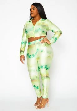 Plus Size Lime Green Matching Two Piece Set -Asoph Sales Shop 2022444 001 2