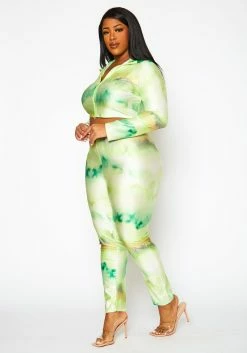 Plus Size Lime Green Matching Two Piece Set -Asoph Sales Shop 2022444 001 3