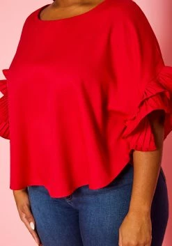 Plus Size Accordion Sleeve Blouse -Asoph Sales Shop 2022450 002 5