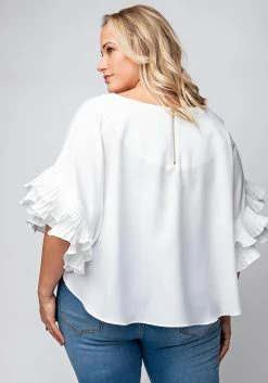 Plus Size Accordion Sleeve Blouse -Asoph Sales Shop 2022450 003 4