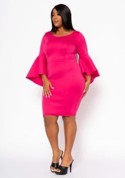 Plus Size Angel Sleeve Mini Dress -Asoph Sales Shop 2022458 003 2