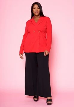 Plus Size Notch Collar Casual Blazer -Asoph Sales Shop 2022461 002 0