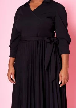 Plus Size Pleated Fit & Flare Midi Dress -Asoph Sales Shop 2022467 001 5