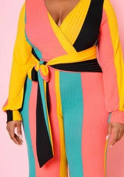 Plus Size Multi Color Ribbed Jumpsuit -Asoph Sales Shop 2022474 001 4