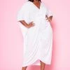 Plus Size Ruched Dolman Sleeve Maxi Dress