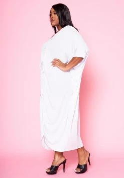 Plus Size Ruched Dolman Sleeve Maxi Dress -Asoph Sales Shop 2022481 002 3