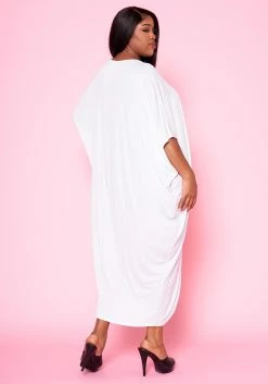 Plus Size Ruched Dolman Sleeve Maxi Dress -Asoph Sales Shop 2022481 002 4