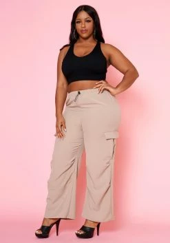 Plus Size Cargo Hem Straight Leg Pants -Asoph Sales Shop 2022496 002 2