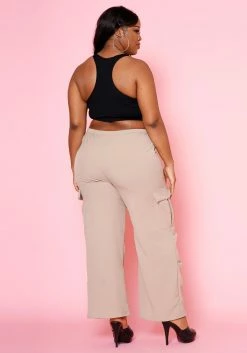 Plus Size Cargo Hem Straight Leg Pants -Asoph Sales Shop 2022496 002 3
