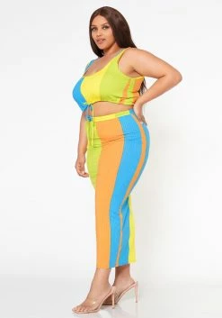 Plus Size Multi Color Matching Two Piece Lounge Set -Asoph Sales Shop 2022511 002 3