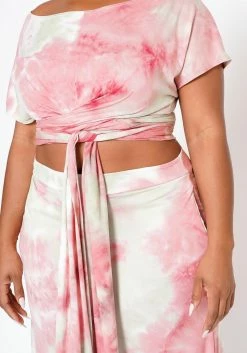 Plus Size Tie Dye Crop Top & High Waist Pants -Asoph Sales Shop 2022513 001 4