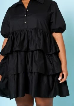 Plus Size Ruffle Tiered Flare Mini Dress -Asoph Sales Shop 2022518 001 4