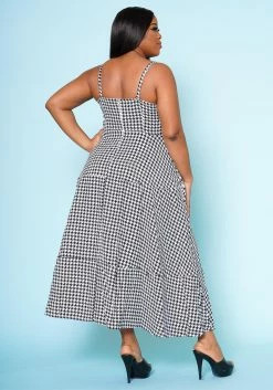 Plus Size Houndstooth Print Maxi Dress -Asoph Sales Shop 2022520 001 4