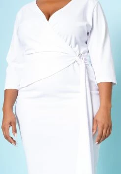 Plus Size V Neck Overlay Drape Mini Dress -Asoph Sales Shop 2022524 002 4