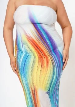 Plus Size Sunset Views Multi Print Tube Maxi Dress -Asoph Sales Shop 2022539 002 4