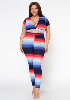 Plus Size Color Gradient Matching Set -Asoph Sales Shop 2022543 001 2