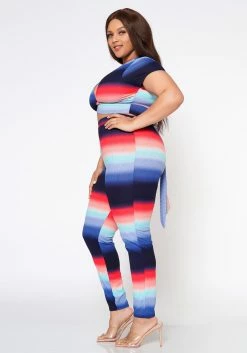 Plus Size Color Gradient Matching Set -Asoph Sales Shop 2022543 001 3