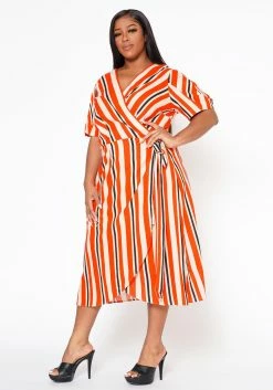 Plus Size Puff Sleeve Wrap Dress 7 Plus Size Puff Sleeve Wrap Dress -Asoph Sales Shop 2022548 001 3