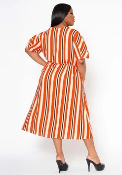 Plus Size Puff Sleeve Wrap Dress 8 Plus Size Puff Sleeve Wrap Dress -Asoph Sales Shop 2022548 001 4