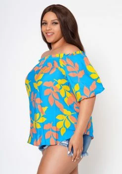Plus Size Tropic Feels Off Shoulder Blouse -Asoph Sales Shop 2022555 001 4