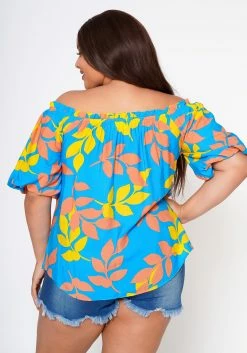 Plus Size Tropic Feels Off Shoulder Blouse -Asoph Sales Shop 2022555 001 5