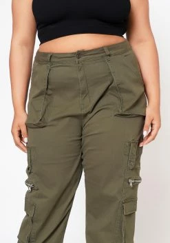 Plus Size Ankle Cuffed Utility Cargo Pants -Asoph Sales Shop 2022559 001 4