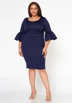 Plus Size Form Fitting Scuba Dress 8 Plus Size Form Fitting Scuba Dress -Asoph Sales Shop 2022565 003 3