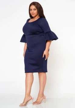 Plus Size Form Fitting Scuba Dress 9 Plus Size Form Fitting Scuba Dress -Asoph Sales Shop 2022565 003 4