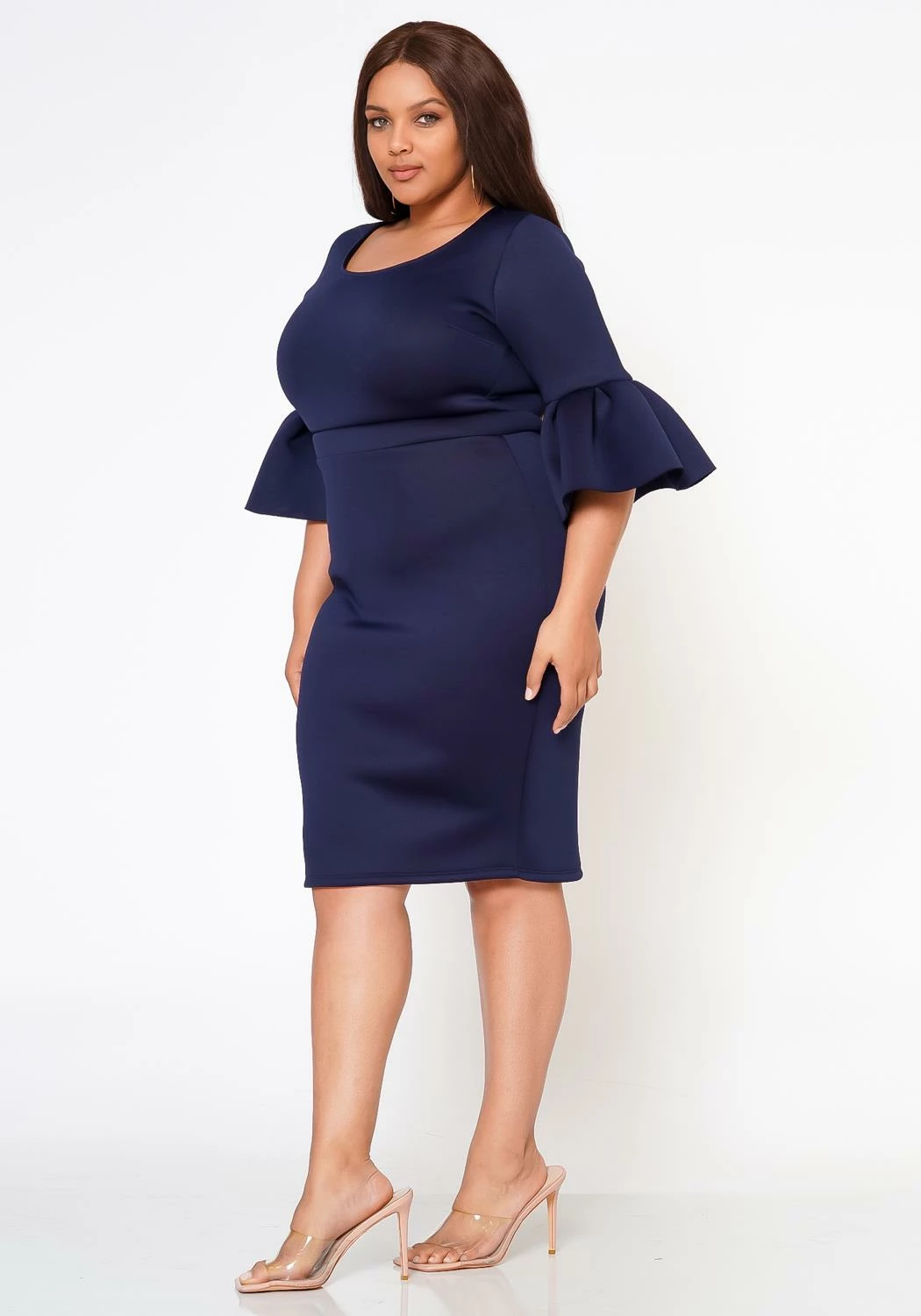 Plus Size Form Fitting Scuba Dress 4 Plus Size Form Fitting Scuba Dress - Image 4